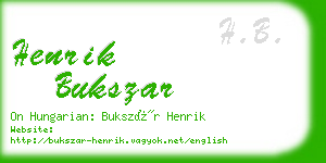 henrik bukszar business card